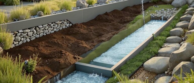 Эргономика дренажной системы в саду для предотвращения застоя воды и сохранения почвы